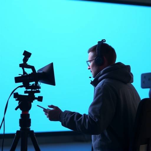 Animator creating a 3D animated video on a computer